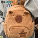 thumbnail image 2 of Student School Bag Capibala Plush Capybara Bag Casual All-match Fur Bag Large Capacity Backpack School Bag Mochila, 2 of 3