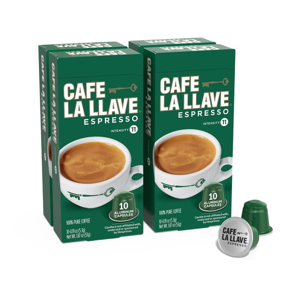 Cápsulas de Espresso Cafe La Llave Intensidad 11 Tostado Oscuro 40 unidades