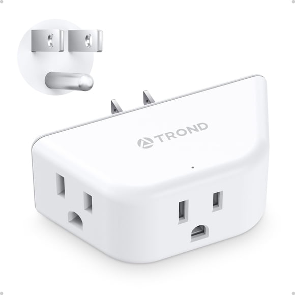 Outlet Extender TROND, divisor de enchufe de pared con conexión a tierra de 3 clavijas