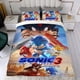 thumbnail image 4 of Sonic Conjunto de sábanas temático, trío de piezas, cómodo y amigable con la piel, diseño único, regalo de decoración para el hogar para familiares, amigos y fans, 90 cm * 190 cm, 4 of 6
