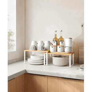 Venhoouse - Organizador De 2 Repisas Estante De Vajilla Y Loza Apilable