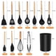 thumbnail image 3 of Utensilios de cocina de silicona, 12 piezas, sartén antiadherente, utensilios de cocina, espátula con mango de madera, cuchara sopera, raspador, traje, 3 of 5