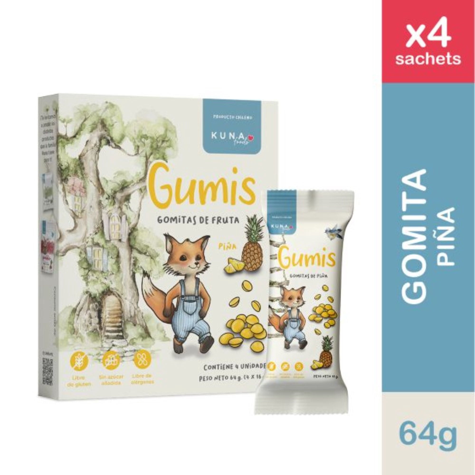 Gomitas Gumis Pina, 4 Un