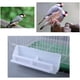 thumbnail image 5 of Comedero de plástico para pájaros, 2 unidades, doble jaula, comedero para agua y comida, plato enjaulado, comedero para pájaros, cuenco de agua, color blanco., 5 of 8