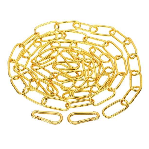 Cadena colgante de acabado dorado de 6 pies Uxcell, cadena de metal para colgar planta, lámpara de araña de luz de colgante
