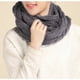 thumbnail image 3 of Bufanda de lana de dos círculos con cuello de punto para mujer, cálida y gruesa, para otoño e invierno., 3 of 8