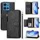 thumbnail image 1 of Funda Billetera Cremallera para Motorola MOTO G75 con Porta Tarjetas, Soporte y Correa Negro, 1 of 5