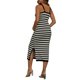 thumbnail image 3 of INSPIRE CHIC Vestido de Maternidad para Mujer Bodycon Rayado Largo Midi Sin Mangas Cami Tejido Casual Ajustado Vestidos de Embarazo L Negro, 3 of 6