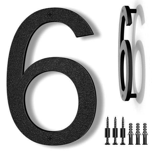 Números para casa IVERRA de 8" negros flotantes de ABS