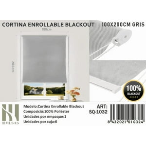 Todostore - Cortina Roller Blackout 100X200Cm Gris-1032