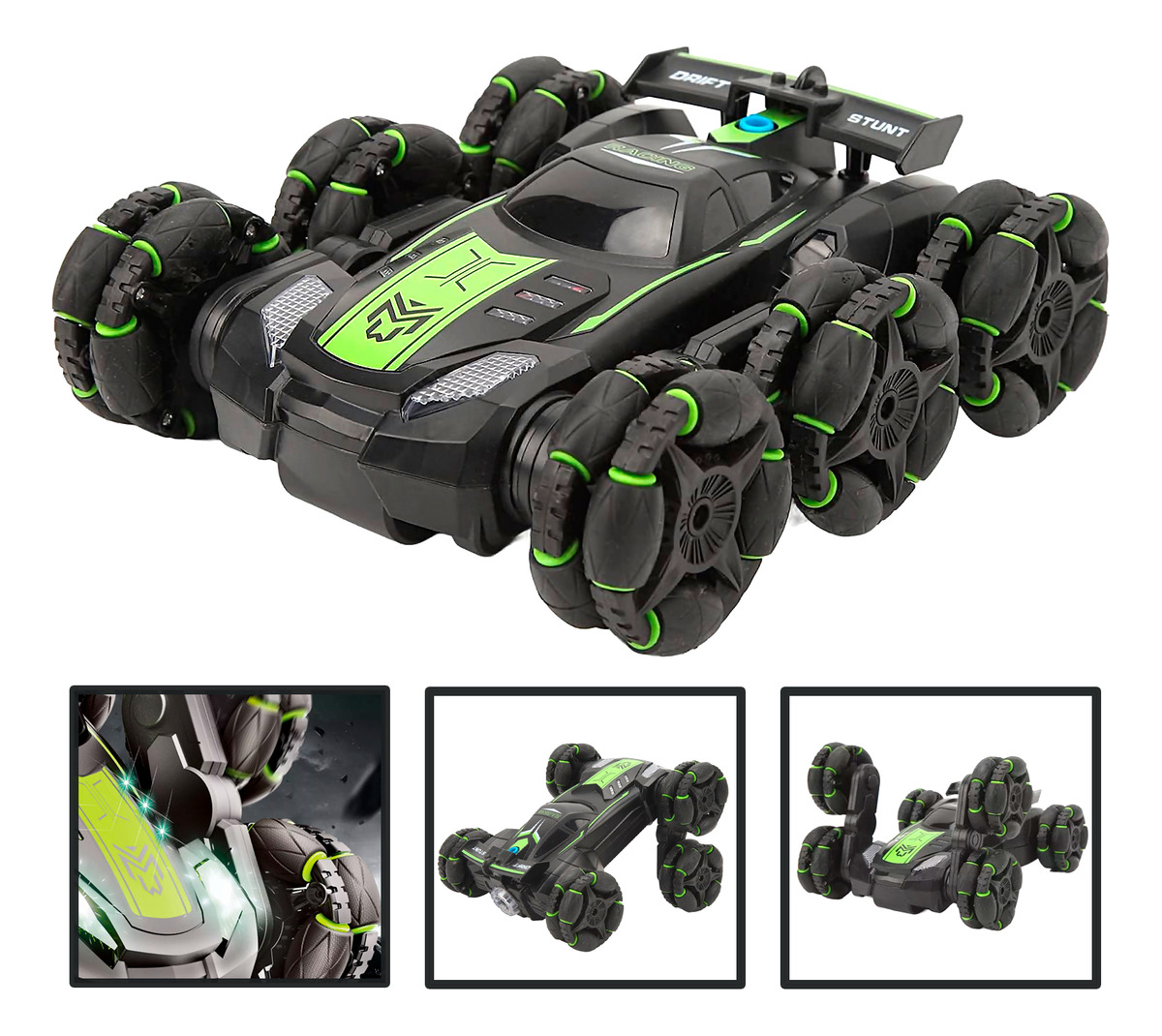 Genérico - Auto De Acrobacia Rc Stunt Car 6 Ruedas Luz Sonido 24Ghz V