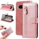 thumbnail image 1 of Funda tipo cartera para Google Pixel 8 con bolsillo con cremallera y ranuras para tarjetas – Función de soporte Rosa, 1 of 6