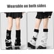 thumbnail image 4 of Calentadores de piernas para mujer, calentadores de tobillo con estampado de calavera gótica, calentadores de punto de doble uso, calcetines de invierno para niñas y mujeres., 4 of 7