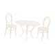 thumbnail image 3 of Juego De 3 Sillas Y Mesa De Café En Miniatura Para Casa De Muñecas, Escala 1/12, Para Accesorios Fotográficos De Casa De Muñecas, Color Blanco, 3 of 5