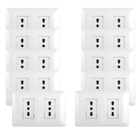 Want - Pack 10 Tomacorriente Doble 10 16A 250V Blanco
