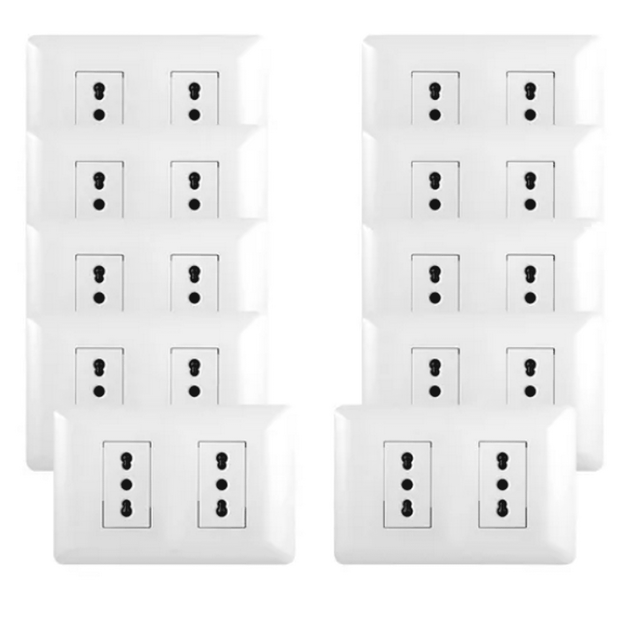 Want - Pack 10 Tomacorriente Doble 10/16a 250v Blanco