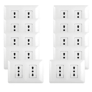 Want - Pack 10 Tomacorriente Doble 10/16A 250V Blanco