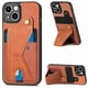 thumbnail image 1 of Funda Resistente para iPhone 13 con Tarjetero y Soporte, Diseño Magnético Marrón, 1 of 5