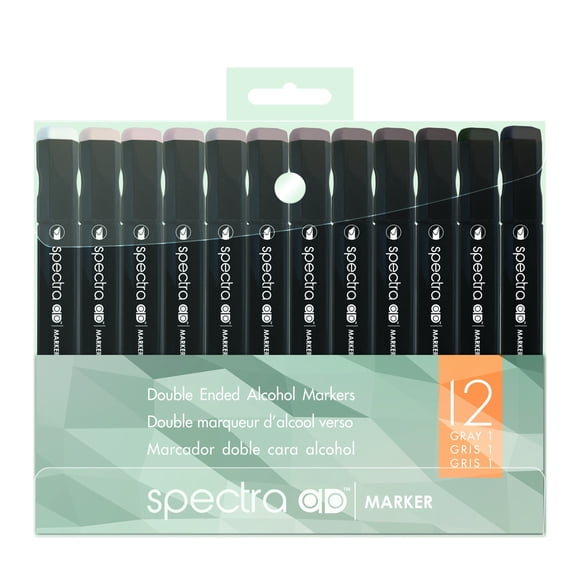 Set de marcadores AD Marker Chartpak Spectra de 12 colores gris cálido