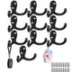 thumbnail image 1 of 10 Piezas Ganchos Perchero Acero Inox Doble Colgador Pared Negro, 1 of 4