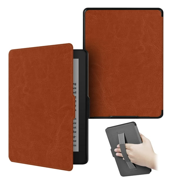 Funda GANGXUN Compatible con Kindle paperwhite 3/2/1 – Diseño con Correa de Mano, Modo Automático, Cuero PU Vintage