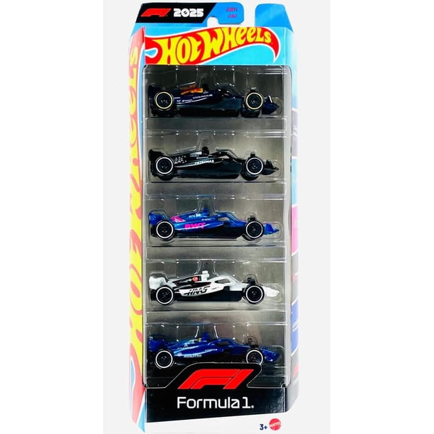 Hot Wheels F1 2025 Pack de 5 autos de metal a escala 1:64 | Lider