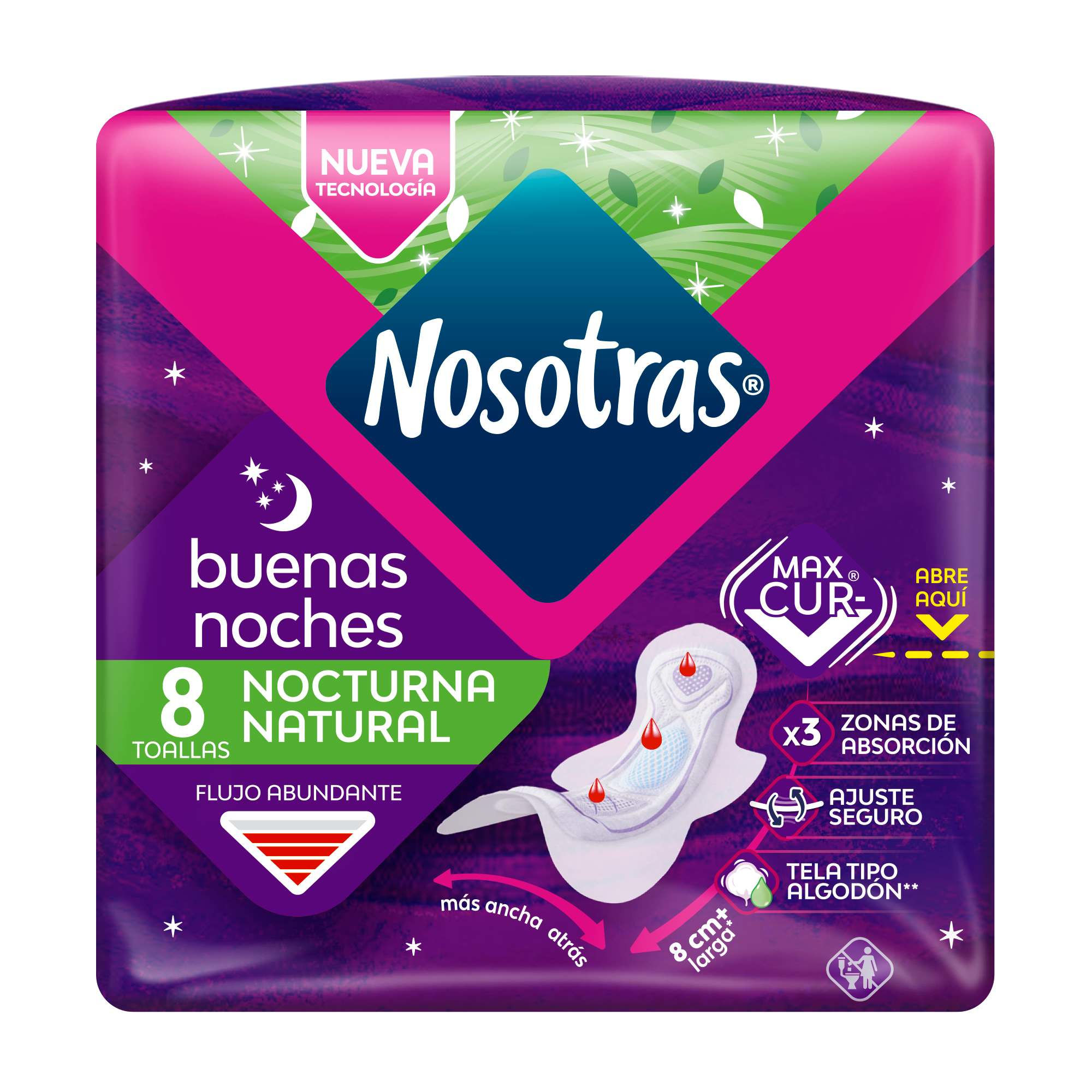 Toalla Higiénica Buenas Noches Tela Suave Natural 8 Un Nosotras
