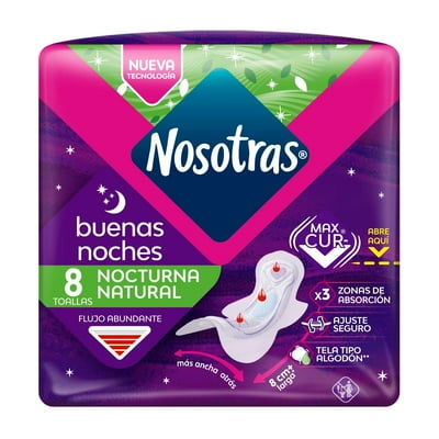 Toalla Higiénica Buenas Noches Tela Suave Natural 8 Un Nosotras