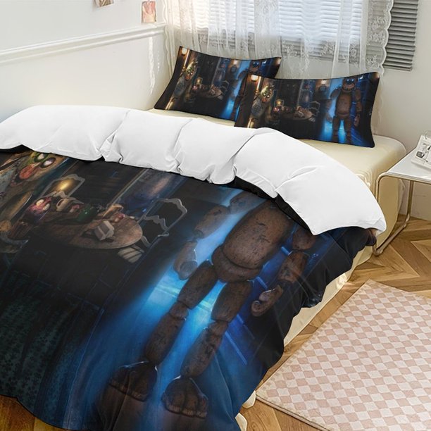 Five Nightat Freddy Quilt Set Thicken Soft 3 Pieces Bedding Set All Season Duvet Cove with 2 Pillowcases for Adult Women Girls Teens Home Room Decor