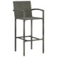 thumbnail image 4 of Juego de taburetes de bar VidaXL de 2 piezas con reposapiés de poliratán gris, 4 of 8