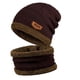 thumbnail image 1 of Conjunto de gorro y bufanda cálidos para hombre y mujer, para invierno, para exteriores, a prueba de viento, gorro de esquí holgado de punto con forro polar, 1 of 5