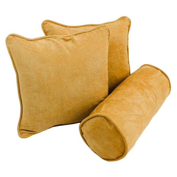 Juego de cojines Blazing Needles con cordones de microgamuza Lemon 3