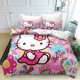 thumbnail image 1 of The Anime Printed Hello Duvet Quilt Cover Kitty Bedding Sets 1 Bed Cover and 2 Pillowcases for Kids Teenagers Adult, 1 of 5