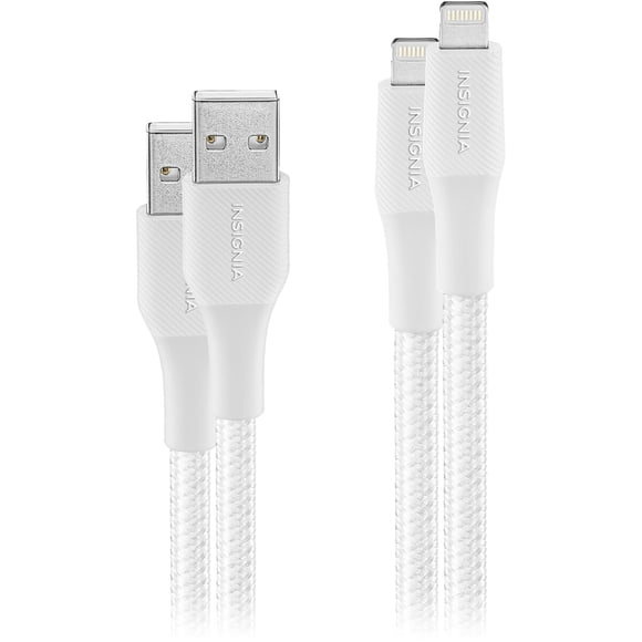 Cable Lightning a USB Insignia 10 ft Trenzado 2 Pack