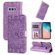 thumbnail image 1 of Funda tipo cartera FOXDOCK para Samsung Galaxy S10E , diseño girasol en relieve, cuero PU, cierre magnético, soporte y tarjetero, 1 of 5