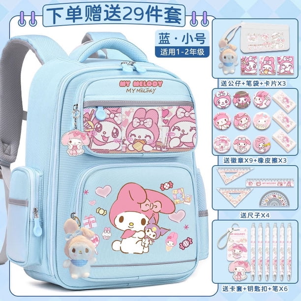 Sanrio New Melody Student Schoolbag Stain-Resistant Cute Cartoon Casual and Lightweight Shoulder Pad Backpack