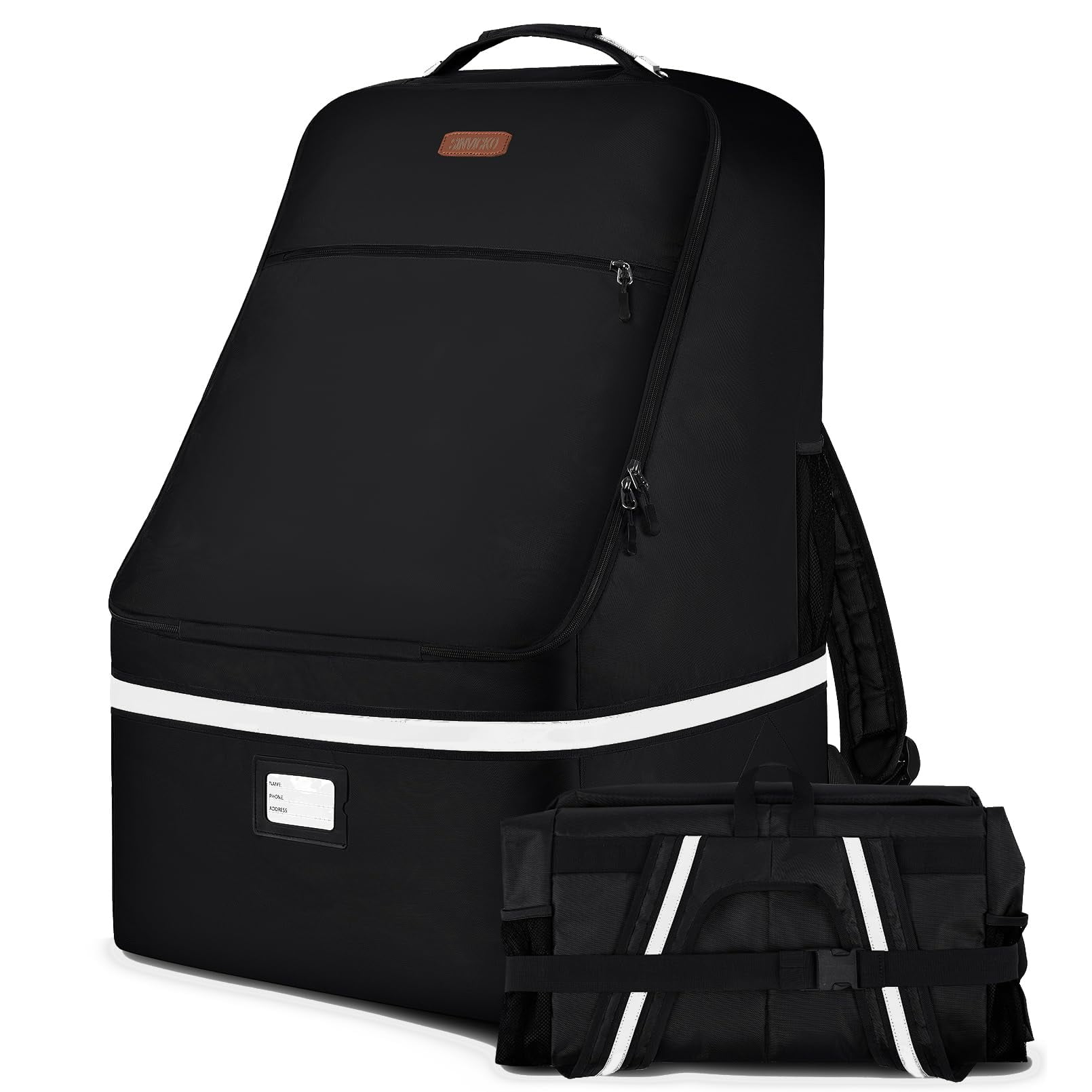 Bolsa De Viaje Para Asiento De Coche Sinvicko Acolchada Con Asa De Acero Negra