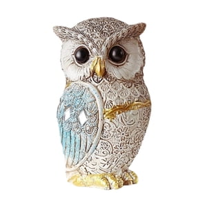 Bothyi - Estatua De Búho Decorativa, Estante Compacto, Versátil, Para Sala De Estar, Oficina, Color Azul
