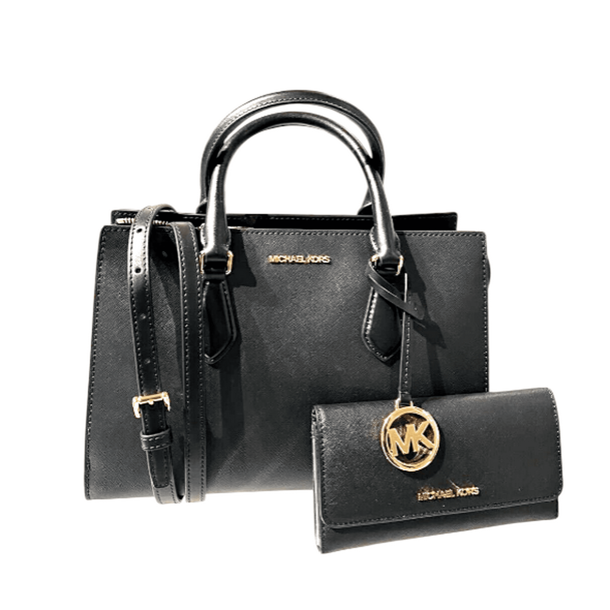 Cartera Michael Kors M Satchel + Billetera Negra