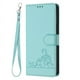 thumbnail image 2 of Funda tipo cartera FOXDOCK para itel A70 con soporte, ranuras, RFID, diseño de gato, 2 of 5
