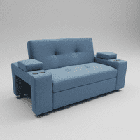 Camila Home - Sofá Cama Elite Azul Índigo 2 Plazas 185 Cm Reclinable Con Baúles