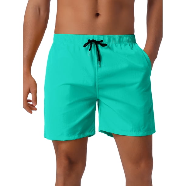 INSPIRE CHIC Bañadores de Secado Rápido para Hombre con Cintura Elástica y Cordón Ajustable para Playa, Piscina y Viajes de Verano 28 Verde