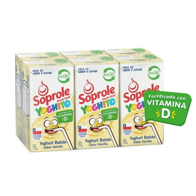 Yoghurt Batido Sabor Vainilla Pack 6 Caja 690 Gr Soprole