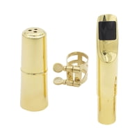 Magideal - Boquilla De Metal Para Saxofón Alto Con Ligadura Y Tapa Para Instalar Sujetadores De Ligaduras De Saxofón Para Accesorios De Instrumentos De Viento De 6C