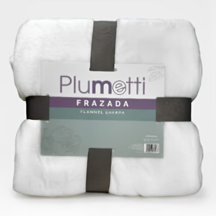 Frazada Flannel 1.5 Plazas / Blanco – Plumetti