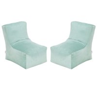 Bodevir - Set Pouf Tatto 1C Felpa Verde Agua