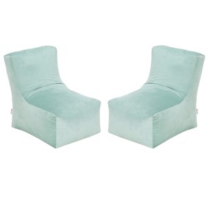 Bodevir - Set Pouf Tatto 1C Felpa Verde Agua