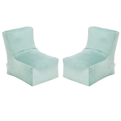 Bodevir - Set Pouf Tatto 1C Felpa Verde Agua