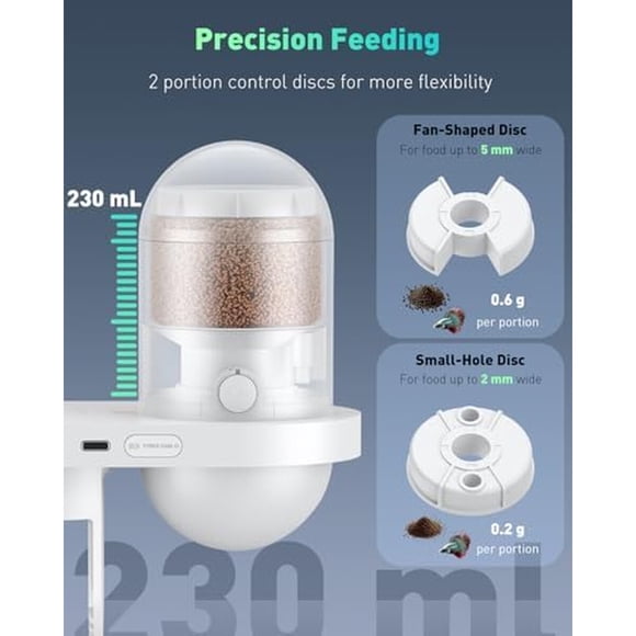 Alimentador Automatico WiFi Pawfly 230mL Camara 2.5K App