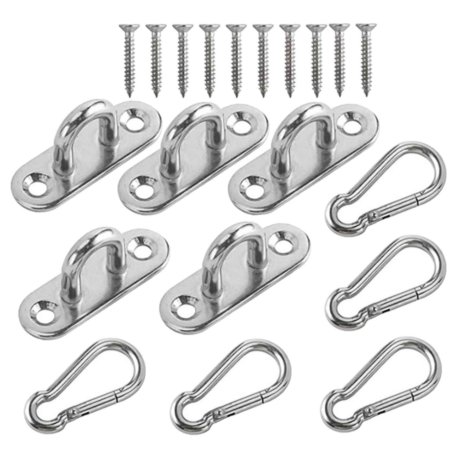 Magideal - Pad Eye Plate Swing Hook Robusto Portable Heavy Duty Metal Grapas Ganchos Para Actividades Al Aire Libre Accesorios Para Barcos Entrenamiento De Yoga , Cantidad 5